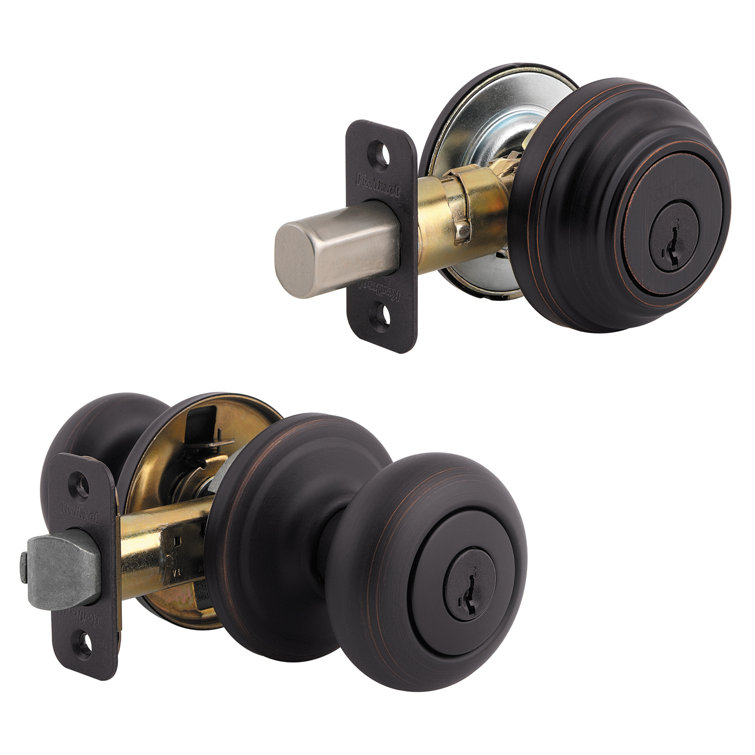 Venetian Bronze Metal Entry Knob and Deadbolt Combo Pack