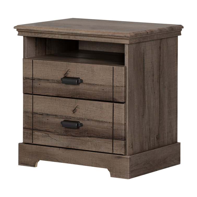 Avilla Fall Oak 2-Drawer Modern Nightstand with Open Space