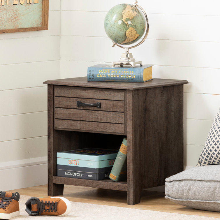 Fall Oak Classic 1-Drawer Nightstand with Open Storage
