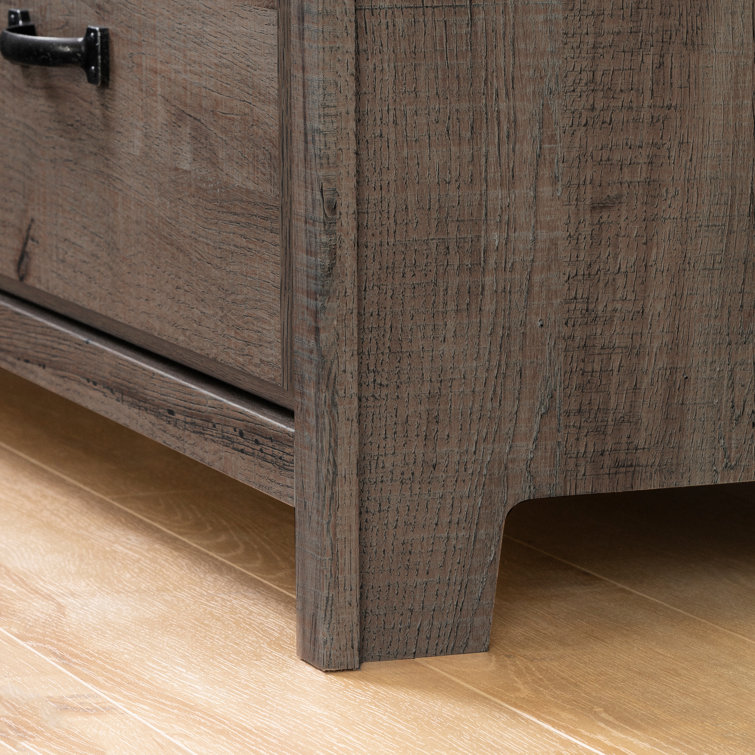 Fall Oak Horizontal Dresser with Extra Deep Drawers and Antique Silver Hardware