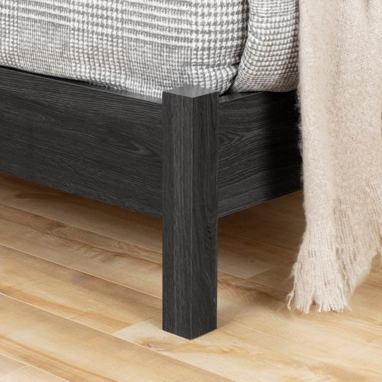 Queen Gray Oak Low Profile Platform Bed Frame