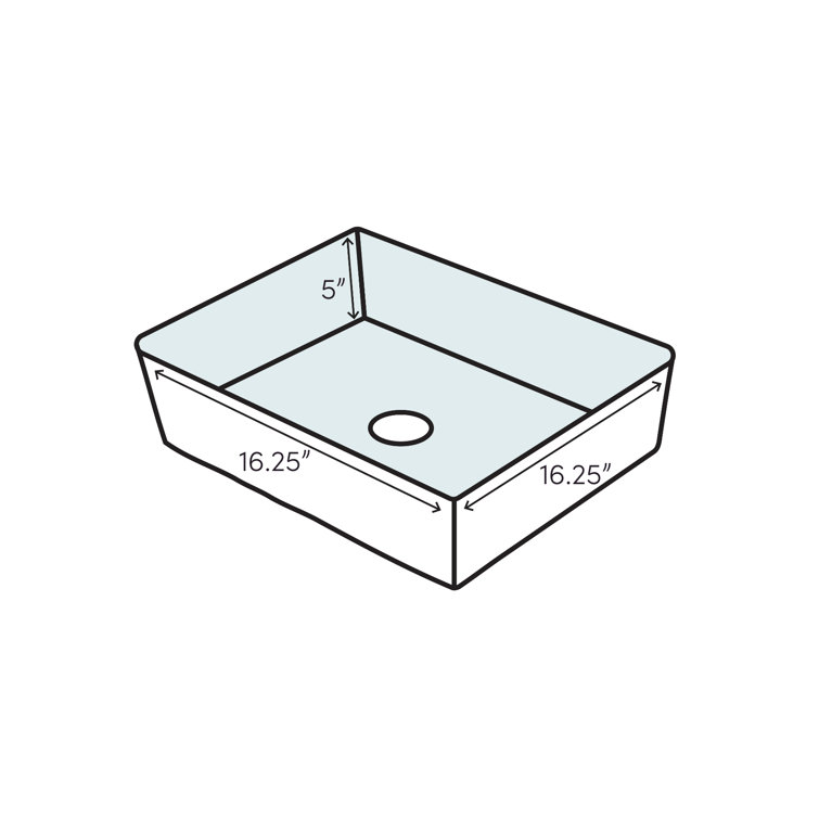 Clear Glass Square Above-Counter Bathroom Sink