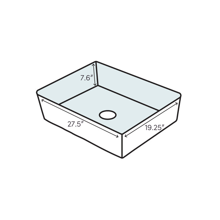 Starck 3 Modern Ceramic 23.625" Wall-Mount Bathroom Sink