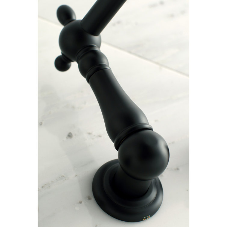 Elegant Heritage Matte Black Nickel Wall-Mounted Roman Tub Faucet