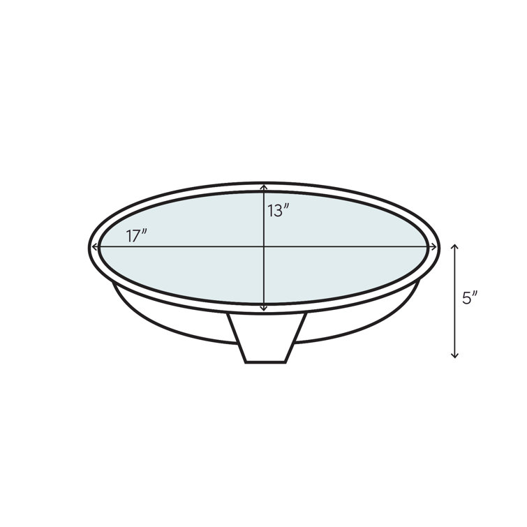 17" Oval Hammered Copper Under Counter Bathroom Sink