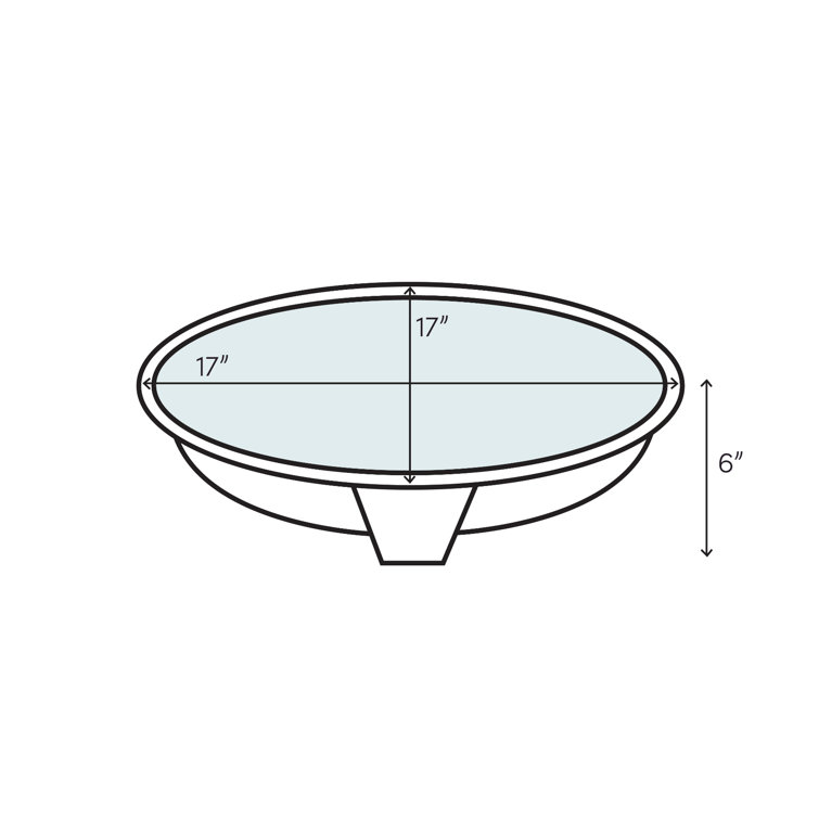 17" Round Hammered Copper Under Counter Bathroom Sink