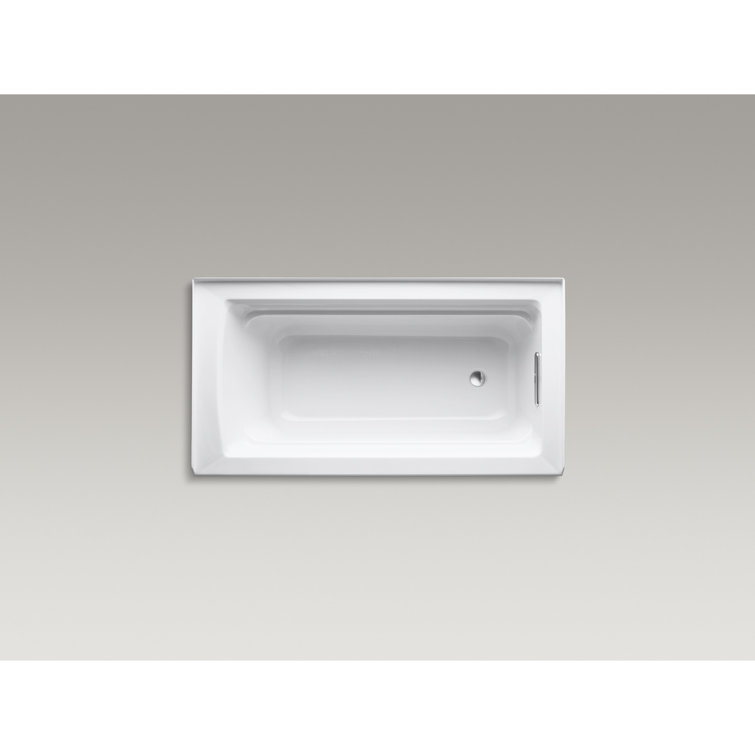 Archer 60" White Acrylic Alcove Soaking Tub with Lumbar Support
