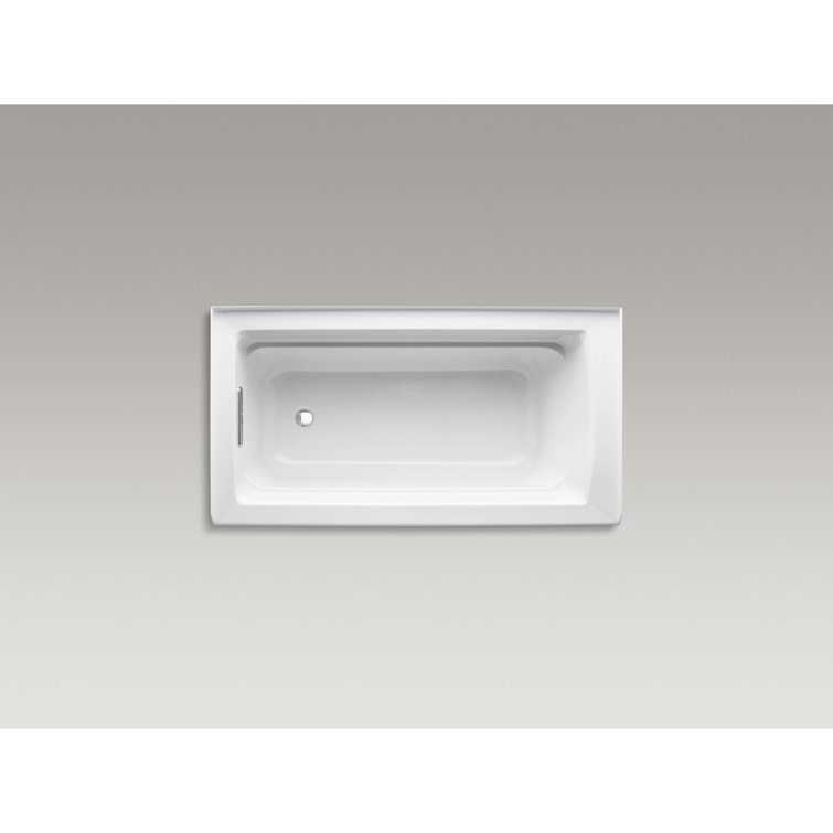 Archer 60" White Acrylic Alcove Soaking Tub with Lumbar Support