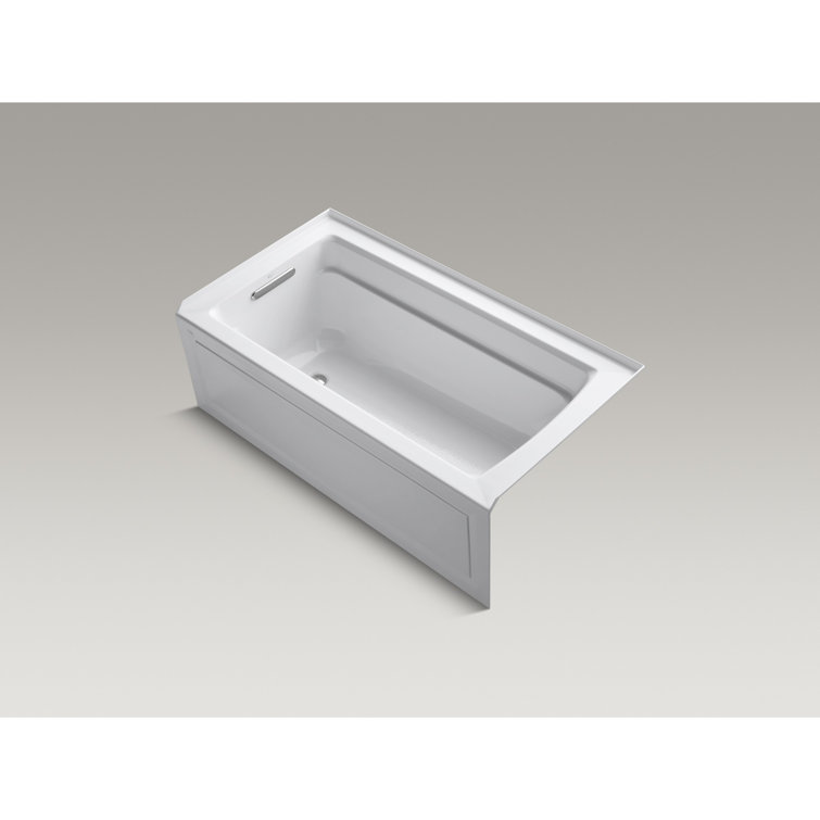 Archer 60" White Acrylic Alcove Soaking Tub with Lumbar Support