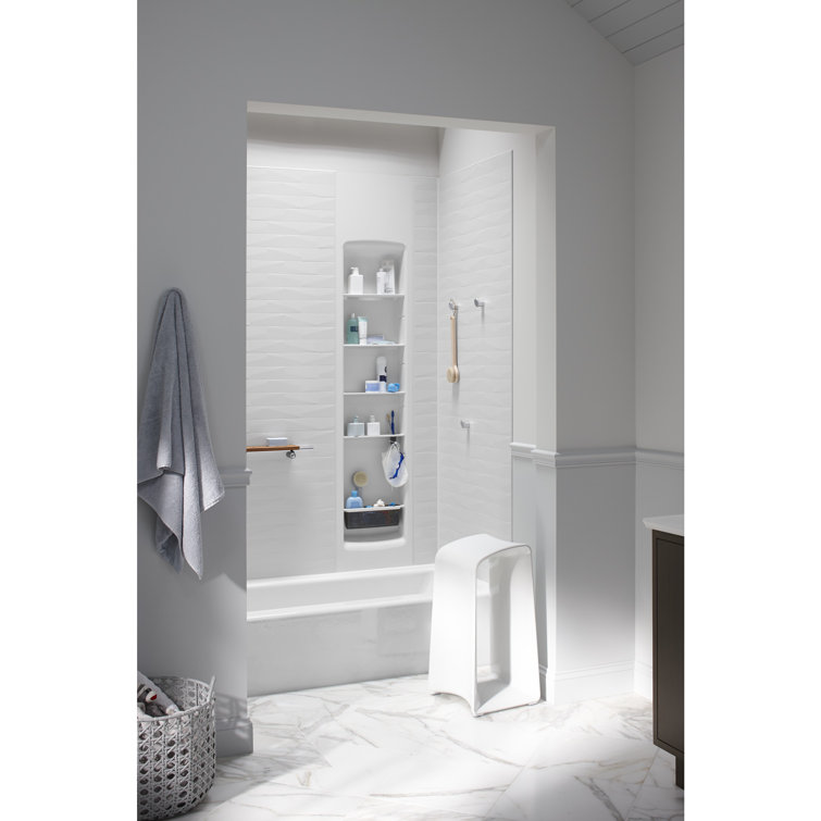 Bellwether White Cast Iron Alcove Soaking Bathtub