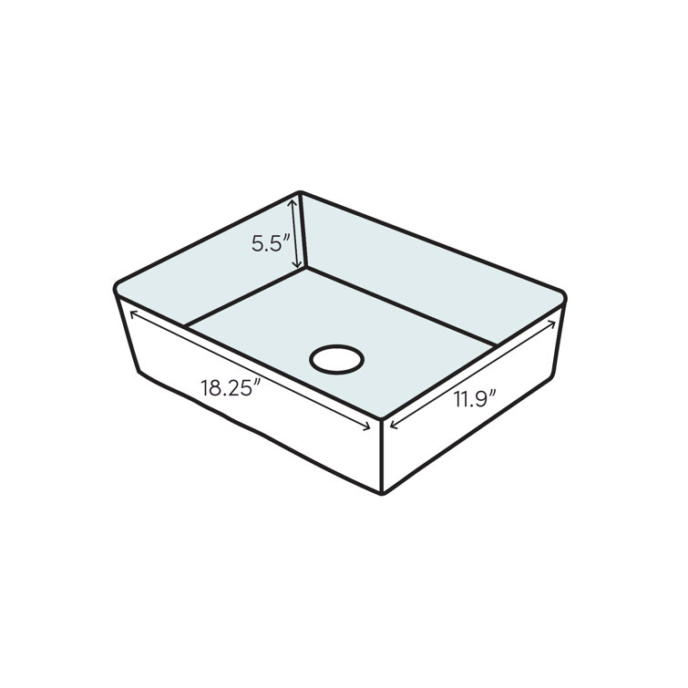 White Ceramic Rectangular Undermount Bathroom Sink