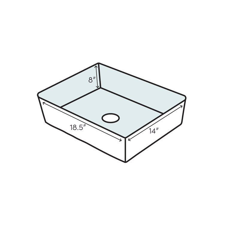Plaisir White Ceramic Rectangular Under-Mount Bathroom Sink