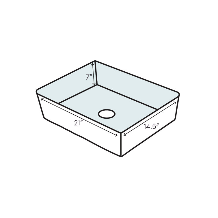 Bisque Rectangular 21-Inch Ceramic Undermount Bathroom Sink