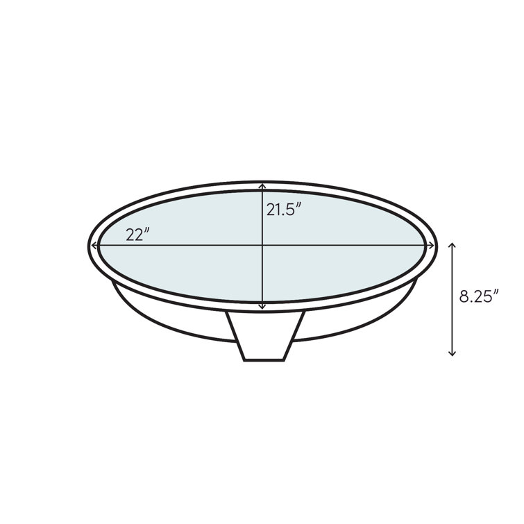 White Ceramic Self-Rimming Circular Bathroom Sink with Overflow