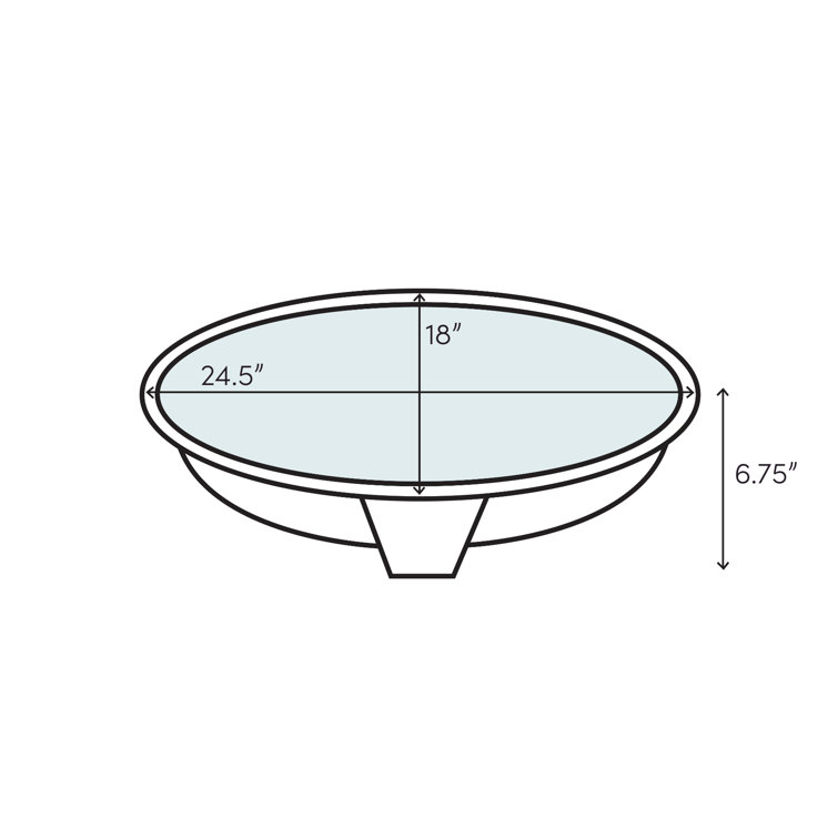Bolero Metal Circular Dual Mount Bathroom Sink