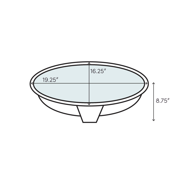 Black Oval Cast Iron Drop-In Bathroom Sink