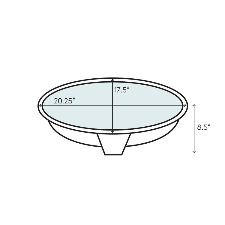 Pennington Biscuit Ceramic Oval Drop-In Bathroom Sink