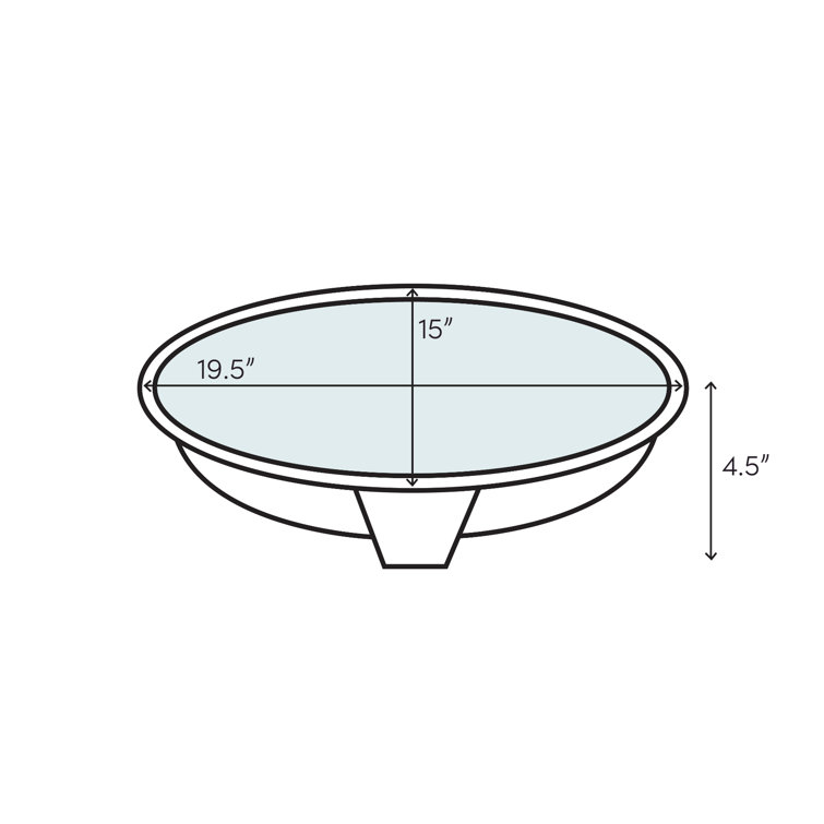 Elegant Oval Slate Blue Drop-In Bathroom Sink with Copper Accents
