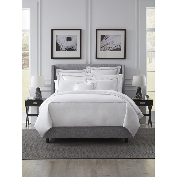Twin White Egyptian Cotton Embroidered Percale Sheet Set