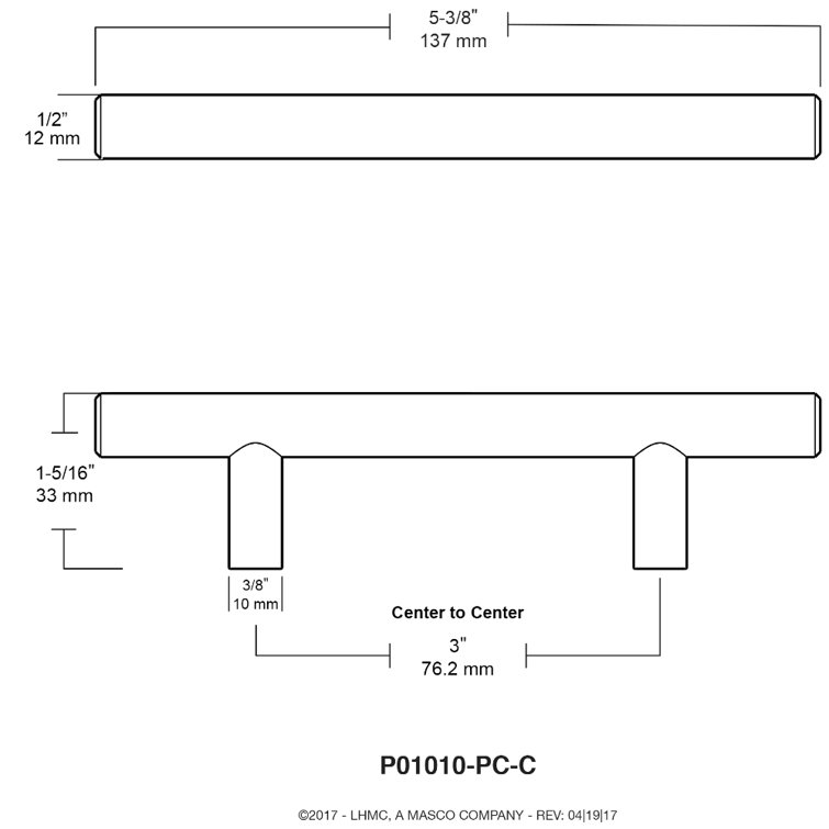 Stainless Steel Modern Bar Pull with Mounting Hardware