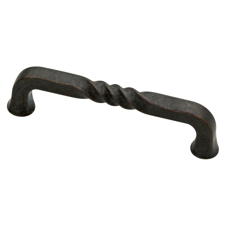 Statuary Bronze 4-5/8" Rustic Bar Pull with Mounting Hardware