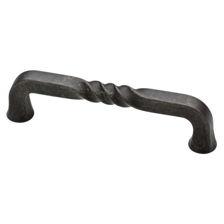 Wrought Iron Rustic 4" Bar Pull with Mounting Hardware