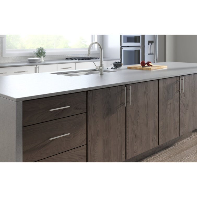 Modern Polished Chrome Steel Bar Pull with Mounting Hardware