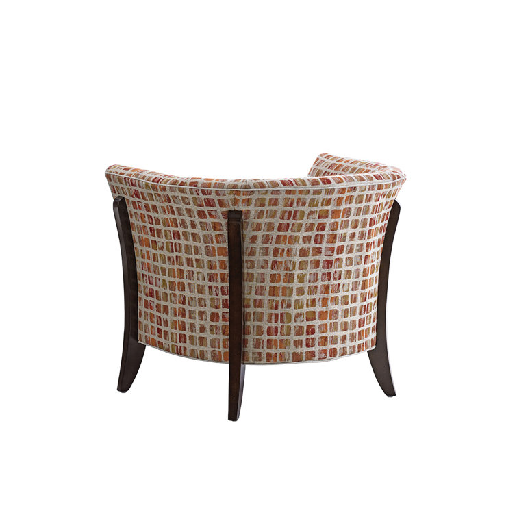 Shadow Ridge Casual Elegance Dark Brown Armchair with Red/Orange Polyester
