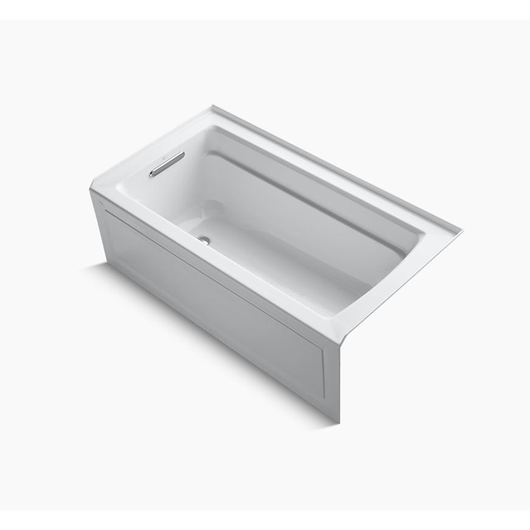 Archer 60" White Acrylic Alcove Soaking Tub with Lumbar Support