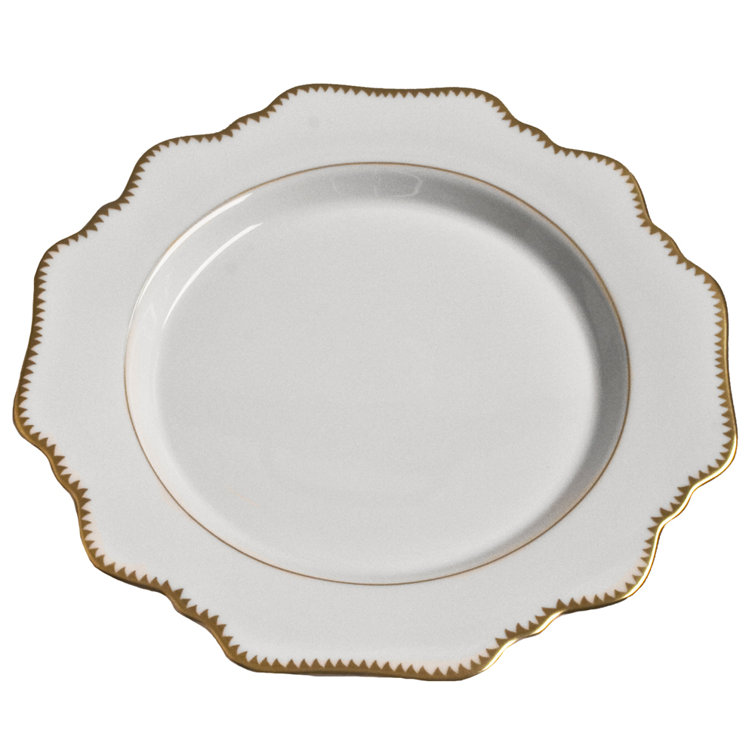 Simply Anna White and Gold Porcelain Bread Plate