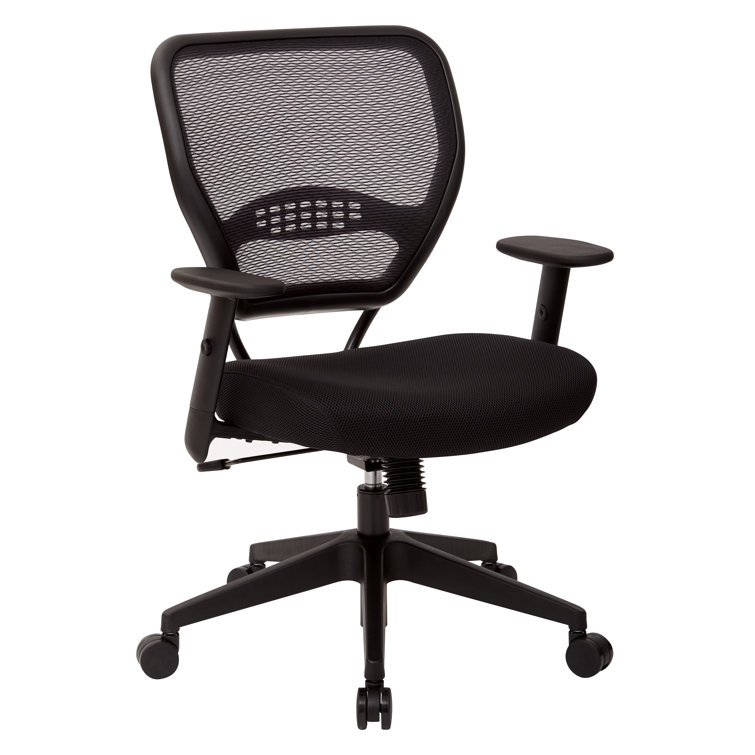 Black Mesh Adjustable Swivel Task Chair with Lumbar Support