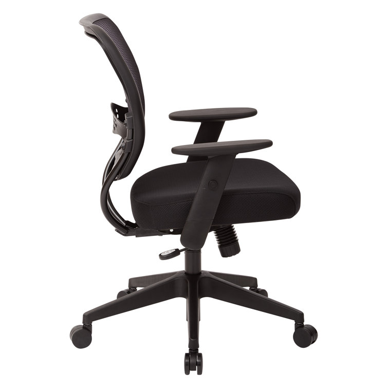Black Mesh Adjustable Swivel Task Chair with Lumbar Support