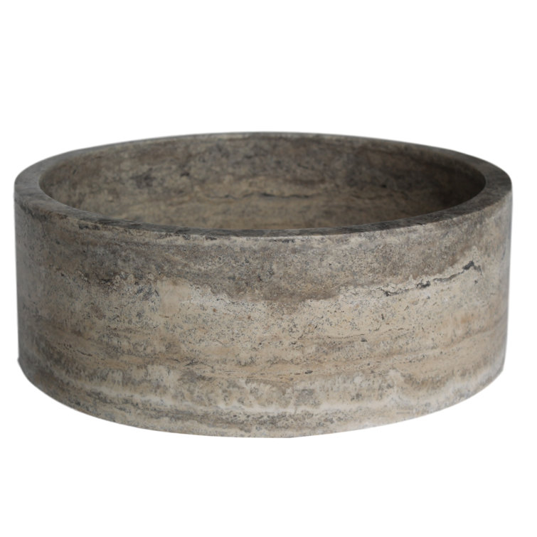 Antico Grey Natural Stone Circular Bathroom Sink