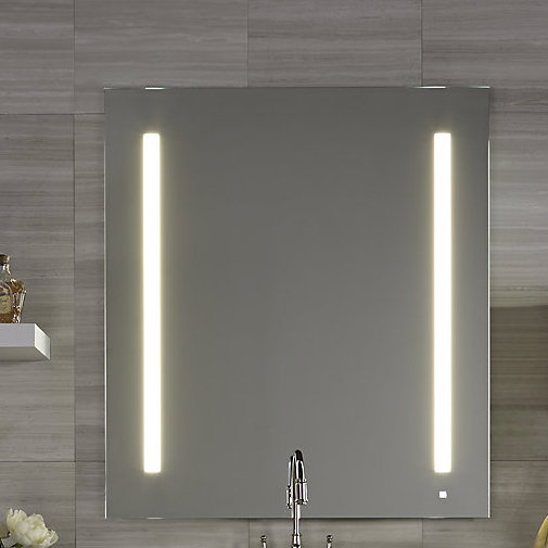 Sleek Frameless Rectangular Lighted Vanity Mirror 29.875" x 35.125"