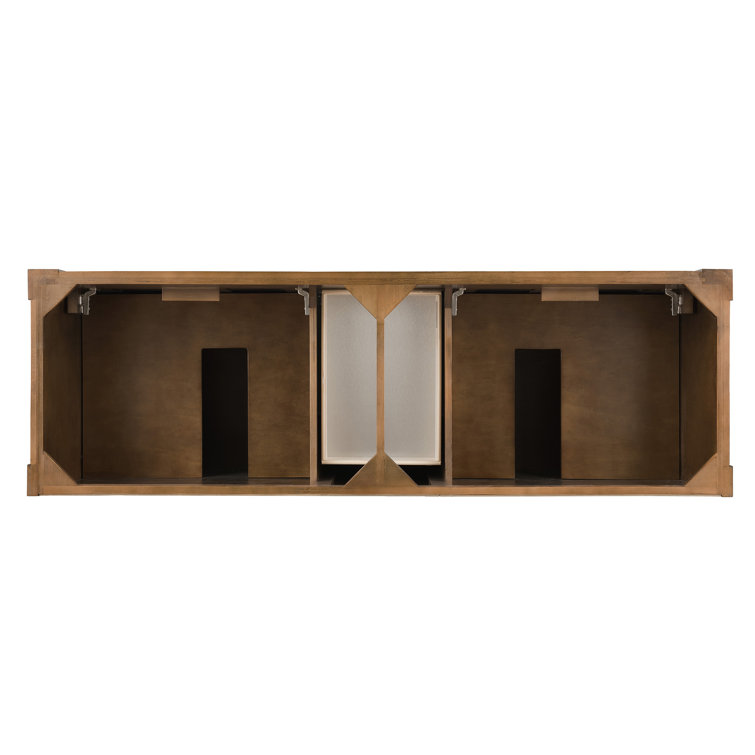 Brookfield 72" Light Wood Double Vanity with Porcelain Sinks