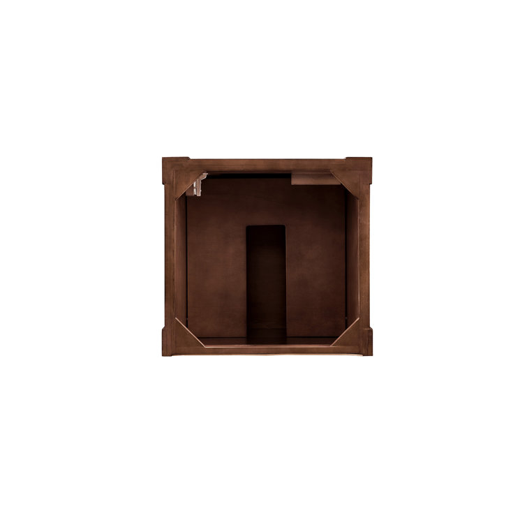 Brookfield Warm Cherry Solid Wood Single Vanity Base with Decorative Backsplash