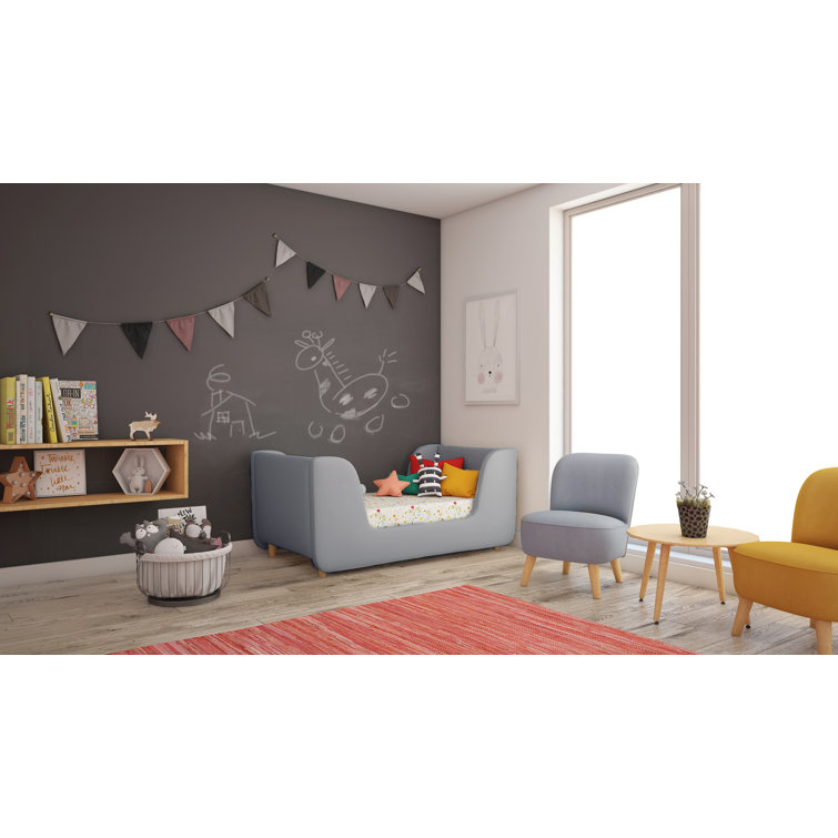 Sleek Sage Boucle Upholstered Toddler Daybed