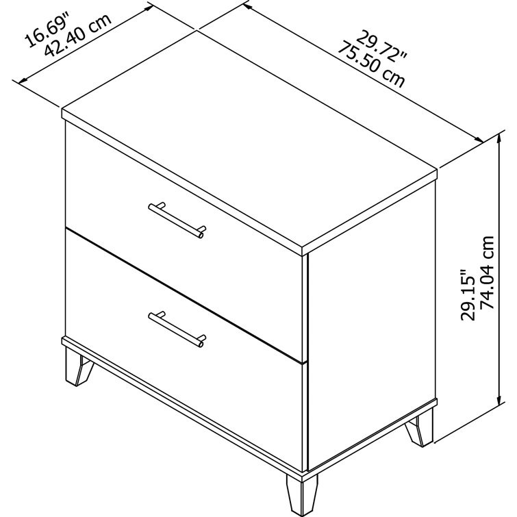 Ash Gray Transitional 2-Drawer Lateral Filing Cabinet