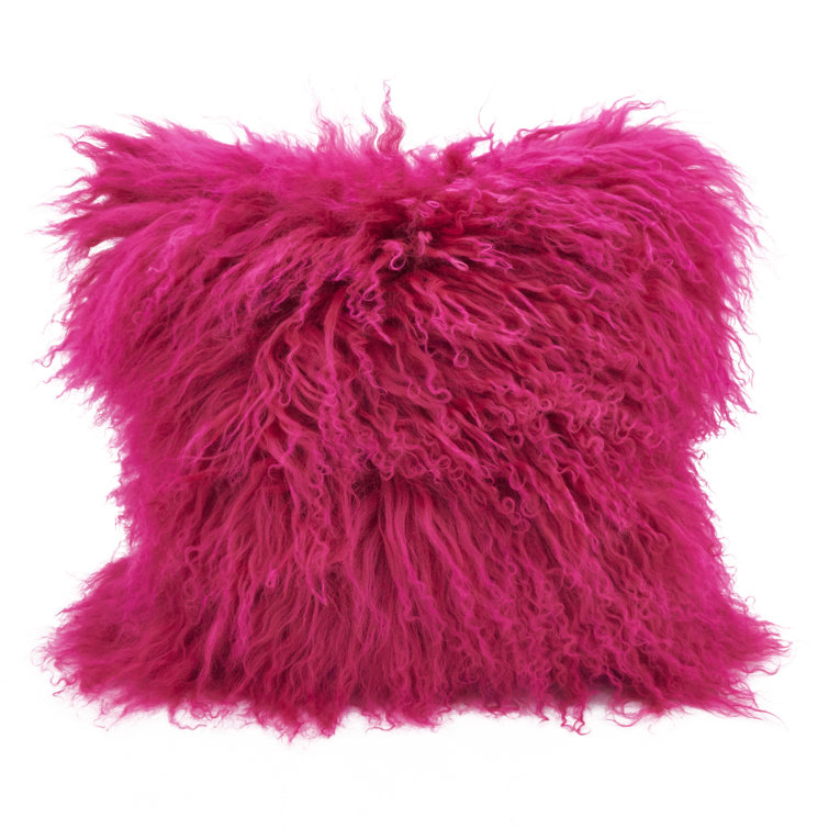 Ivory Wool Square Throw Pillow Set with Polyester Fill