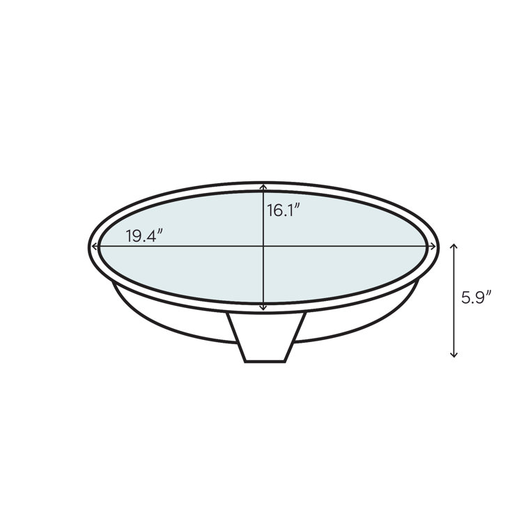 Canvas White Cast Iron Oval Undermount Bathroom Sink
