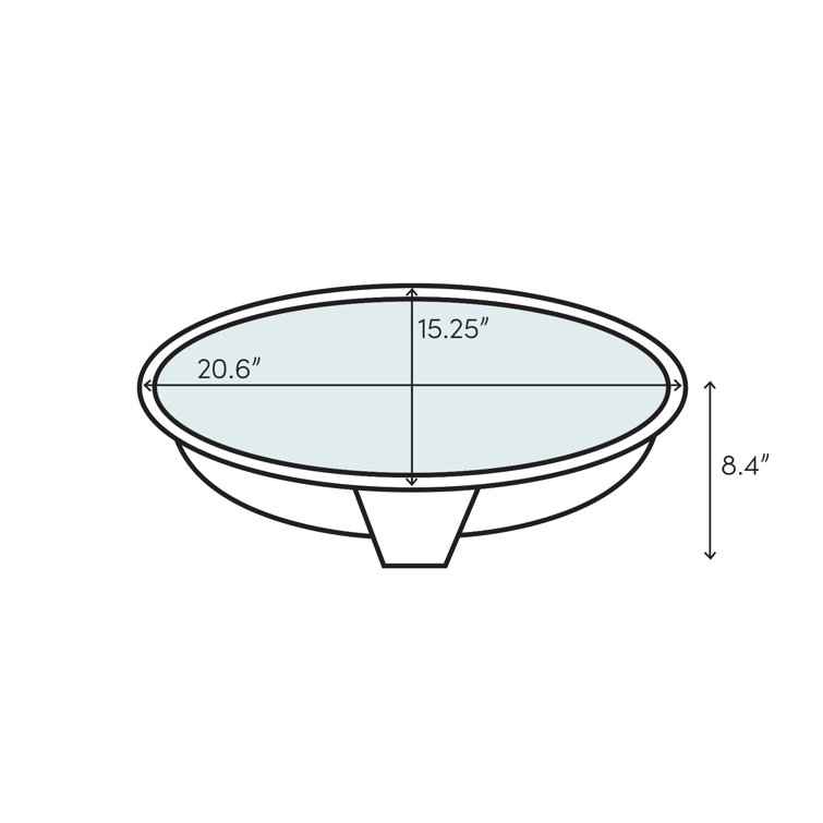 Serif White Cast Iron Oval Undermount Bathroom Sink
