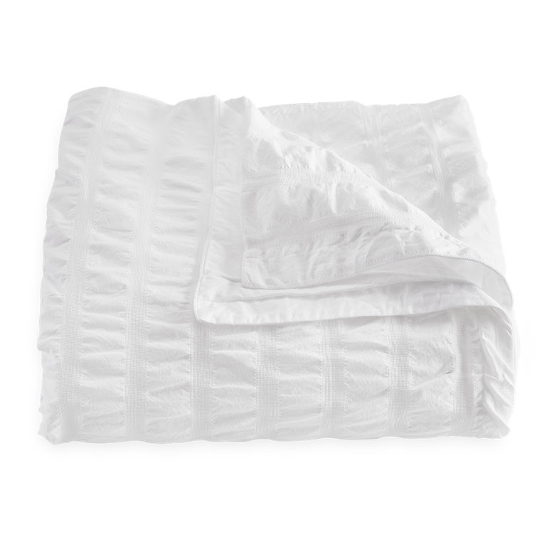Seersucker Basketweave Full/Queen Cotton Duvet Cover - White
