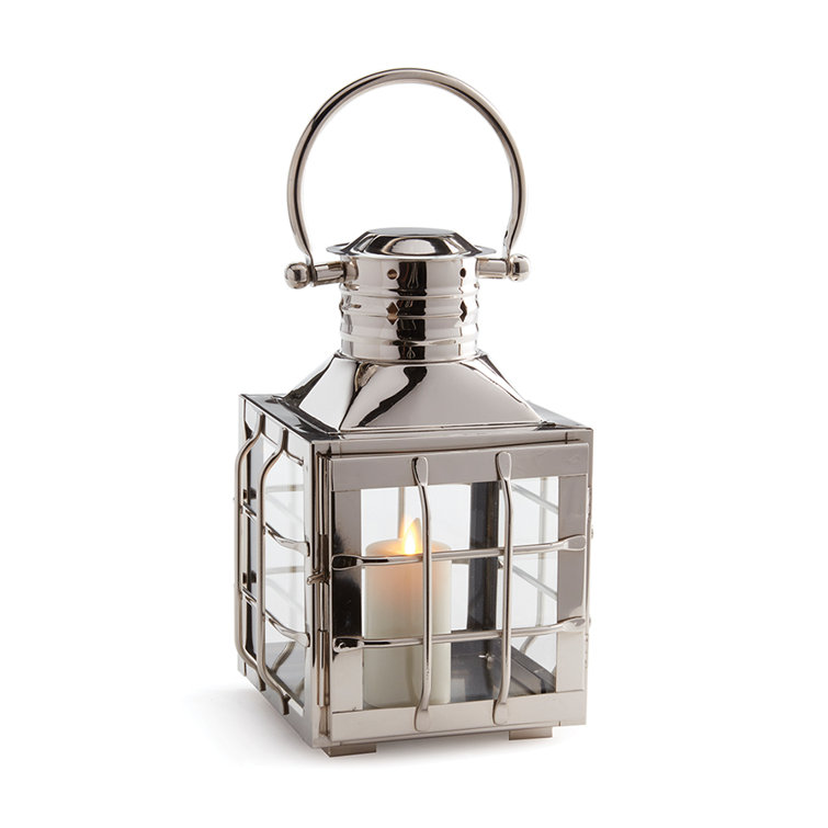 Nantucket Maritime Silver 11" Tabletop & Hanging Candle Lantern