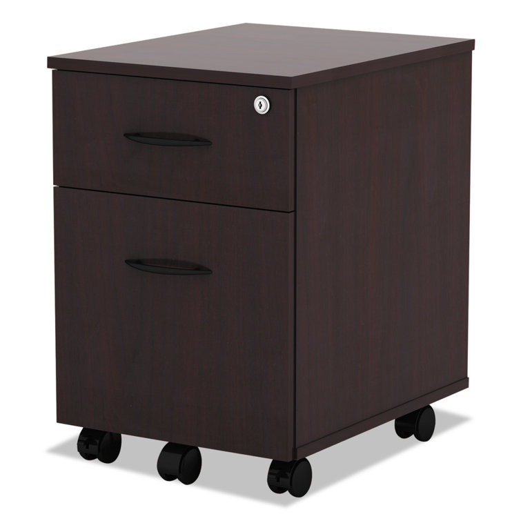 Mahogany Mobile 2-Drawer Lockable Pedestal File Cabinet