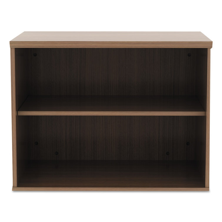 Modern Walnut Low Profile Office Storage Cabinet