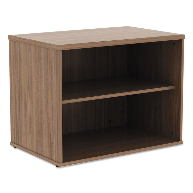 Modern Walnut Low Profile Office Storage Cabinet