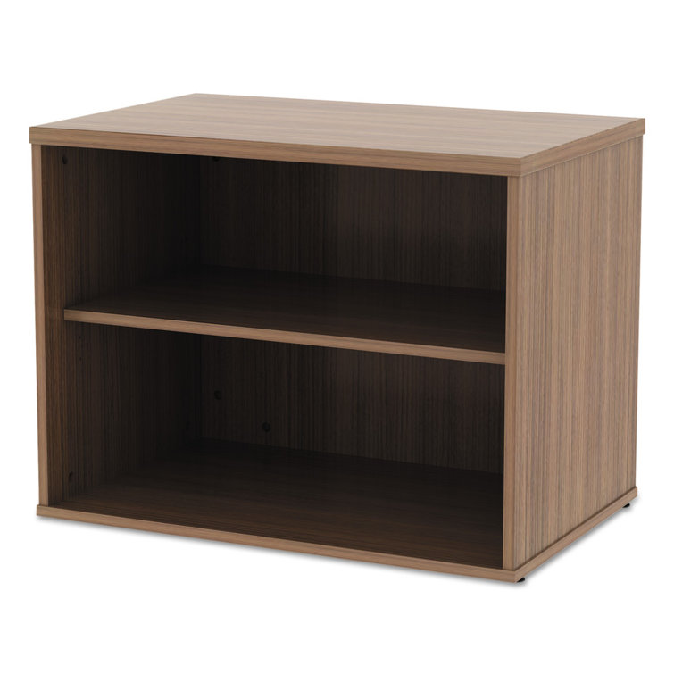 Modern Walnut Low Profile Office Storage Cabinet