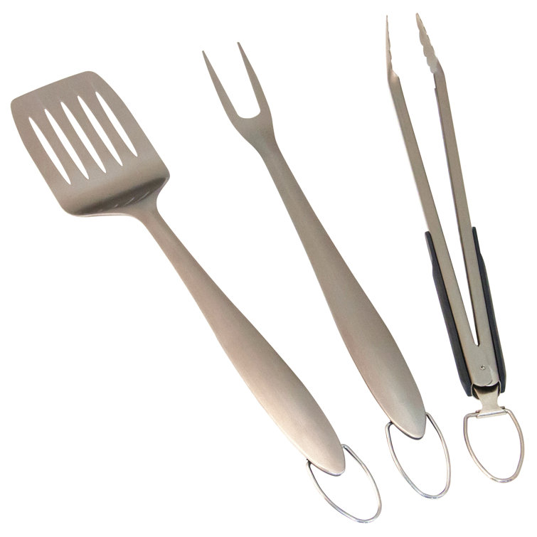 SABER Premium 3-Piece Grilling Tool Set, Stainless Steel