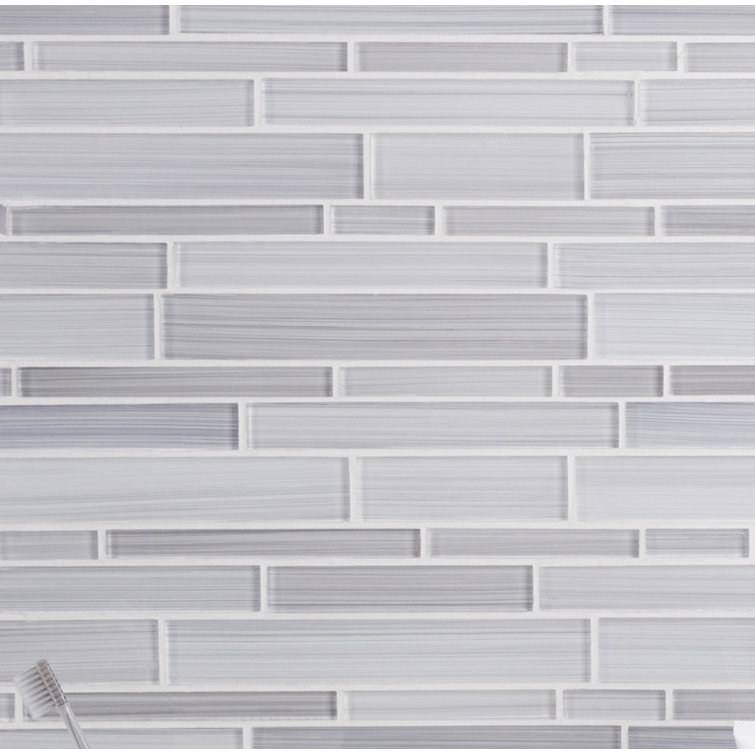 Super White Hand Painted Glass Mosaic Wall Tile