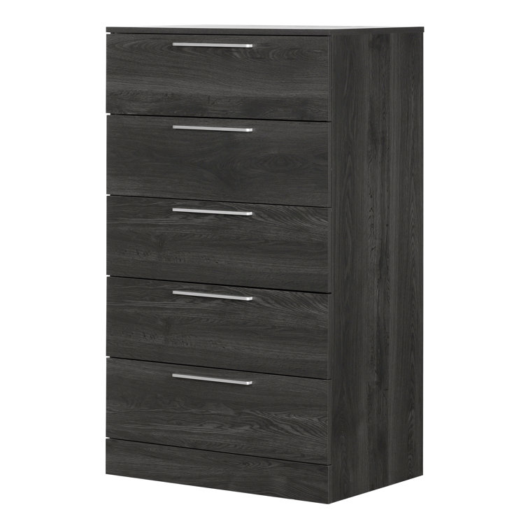 Gray Oak Farmhouse 5-Drawer Tall Dresser